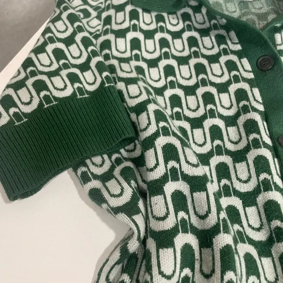 Maeve Short-Sleeve Collared Button-Front Knit Mini Dress Size L - Picture 7 of 15